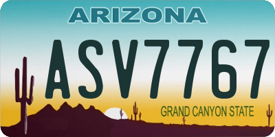 AZ license plate ASV7767