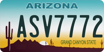 AZ license plate ASV7772