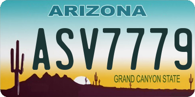 AZ license plate ASV7779