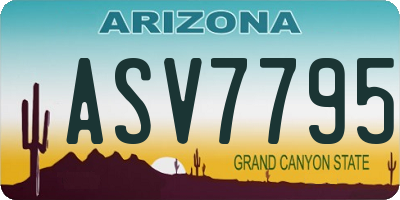 AZ license plate ASV7795