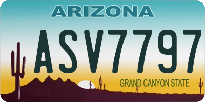 AZ license plate ASV7797