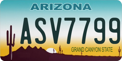 AZ license plate ASV7799