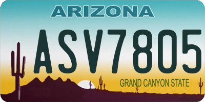 AZ license plate ASV7805