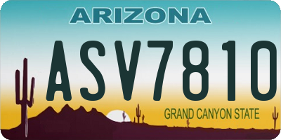 AZ license plate ASV7810