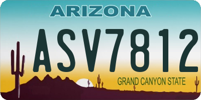 AZ license plate ASV7812