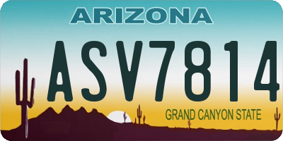 AZ license plate ASV7814