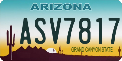 AZ license plate ASV7817