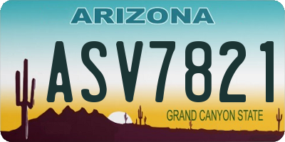 AZ license plate ASV7821
