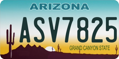 AZ license plate ASV7825