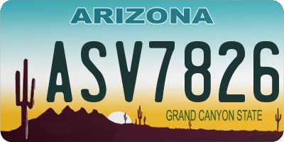 AZ license plate ASV7826