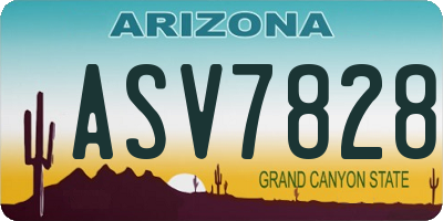 AZ license plate ASV7828