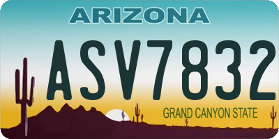AZ license plate ASV7832