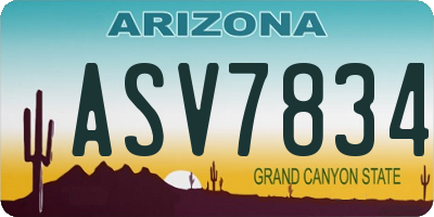 AZ license plate ASV7834