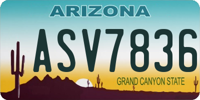 AZ license plate ASV7836