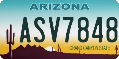 AZ license plate ASV7848
