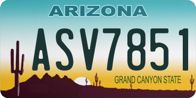 AZ license plate ASV7851
