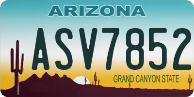 AZ license plate ASV7852