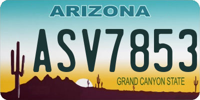 AZ license plate ASV7853