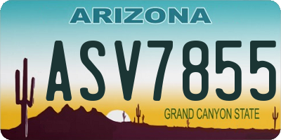 AZ license plate ASV7855