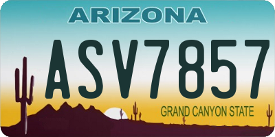 AZ license plate ASV7857