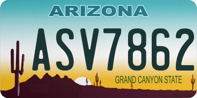 AZ license plate ASV7862