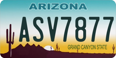 AZ license plate ASV7877