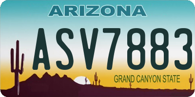 AZ license plate ASV7883