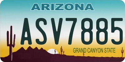 AZ license plate ASV7885