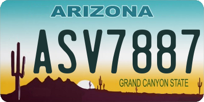 AZ license plate ASV7887