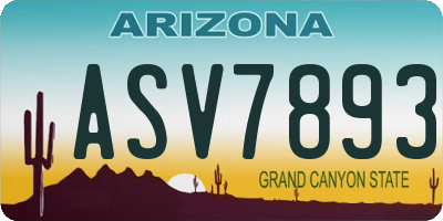 AZ license plate ASV7893