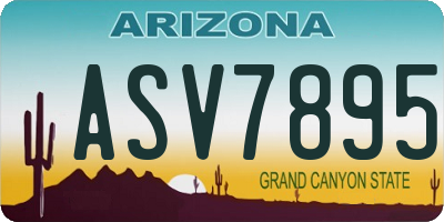 AZ license plate ASV7895