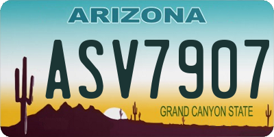 AZ license plate ASV7907