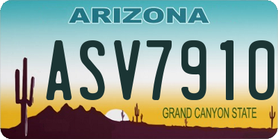 AZ license plate ASV7910