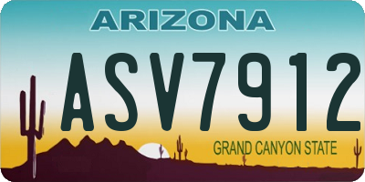 AZ license plate ASV7912