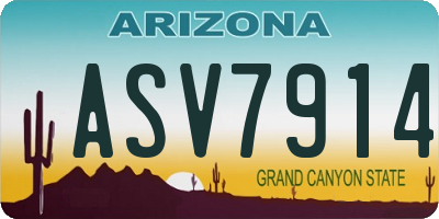 AZ license plate ASV7914