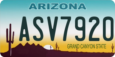 AZ license plate ASV7920