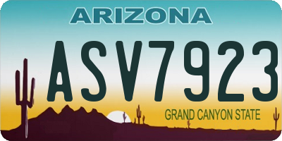 AZ license plate ASV7923