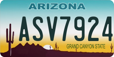 AZ license plate ASV7924