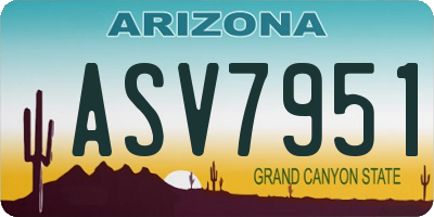 AZ license plate ASV7951