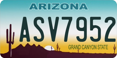 AZ license plate ASV7952