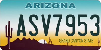 AZ license plate ASV7953