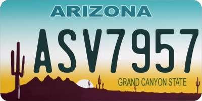 AZ license plate ASV7957