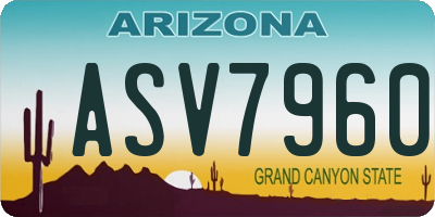 AZ license plate ASV7960