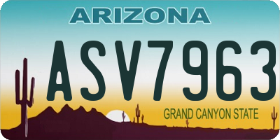 AZ license plate ASV7963