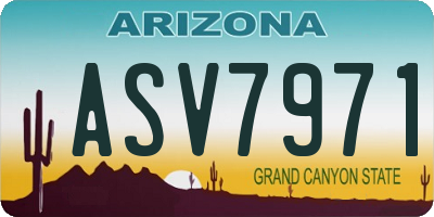 AZ license plate ASV7971