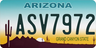 AZ license plate ASV7972