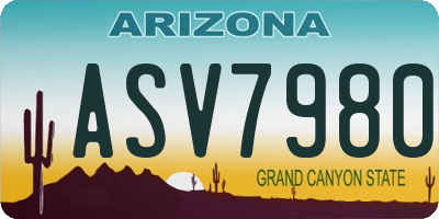 AZ license plate ASV7980