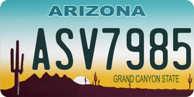 AZ license plate ASV7985