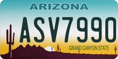 AZ license plate ASV7990