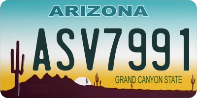 AZ license plate ASV7991